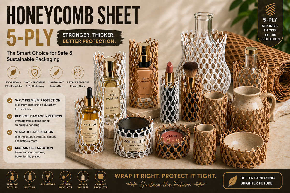 Bubble Wrap Killer 5-Ply Honeycomb Packaging Paper Sheet – Replace Bubble Wrap with Eco Protection