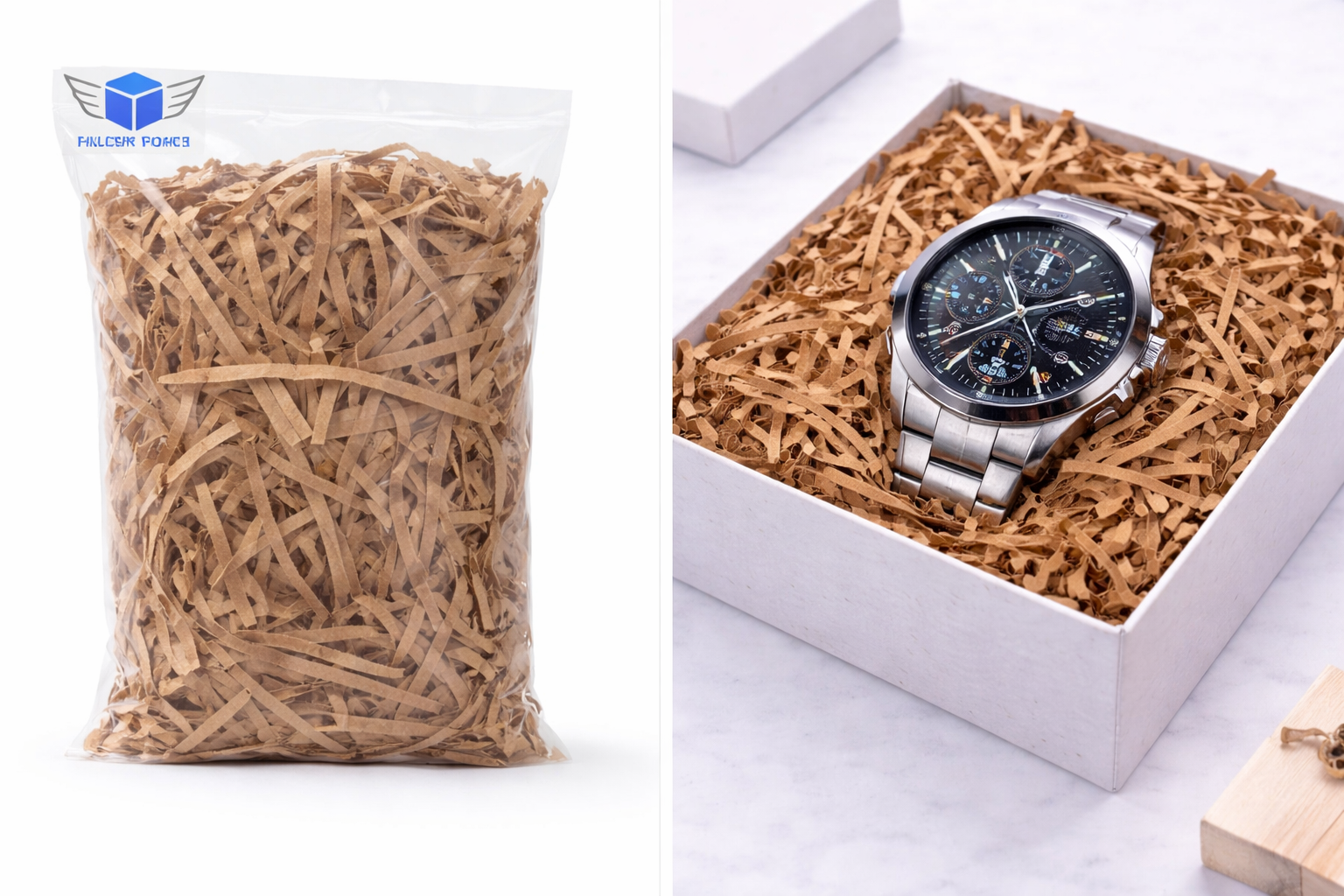 Kraft brown shredded paper filler for gift boxes